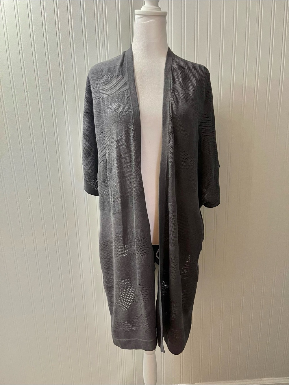 lululemon athletica Charcoal Open-Front Knit Cardigan